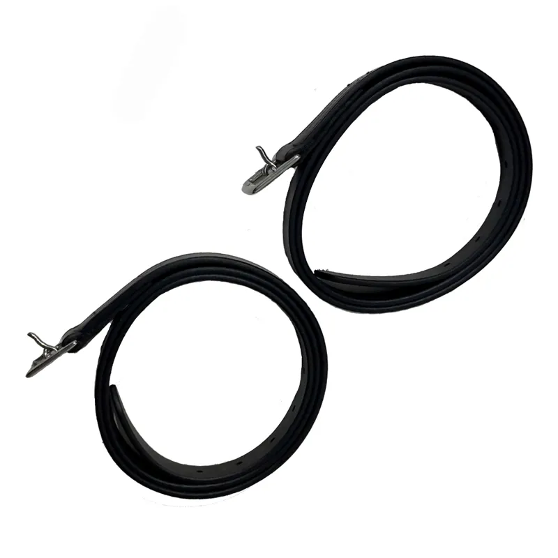 E Jeffries Wembley Pilch Stirrup Leathers Black 3/4 x 36